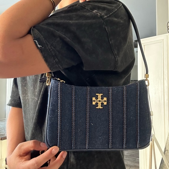 New Tory Burch Kira Denim Crossbody Shoulder Bag. - Picture 5 of 12